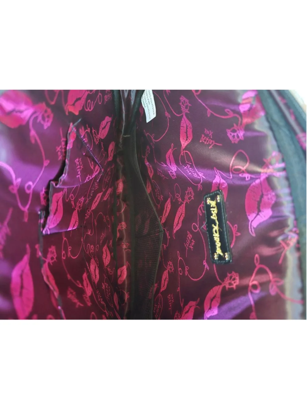 Betsey Johnson Floral Leopard Print Satchel Bag